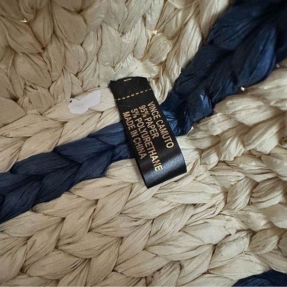 Vince Camuto‎ • Emei Woven Paper Satchel in Charcoal Blue - Picture 6 of 7